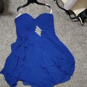 StarBox Short Chiffon Dress with Rhinestone Center